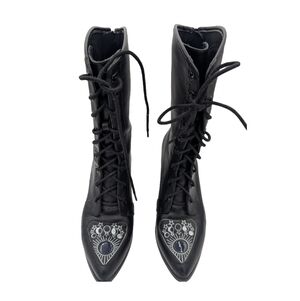 Rare Strange Cvlt Celestial Planchet Coven Boots Black |Discontinued| Goth| Alt